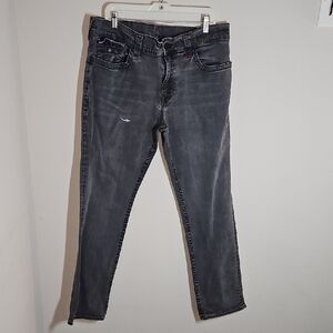 True Religion Size 38 Black Faded Jeans